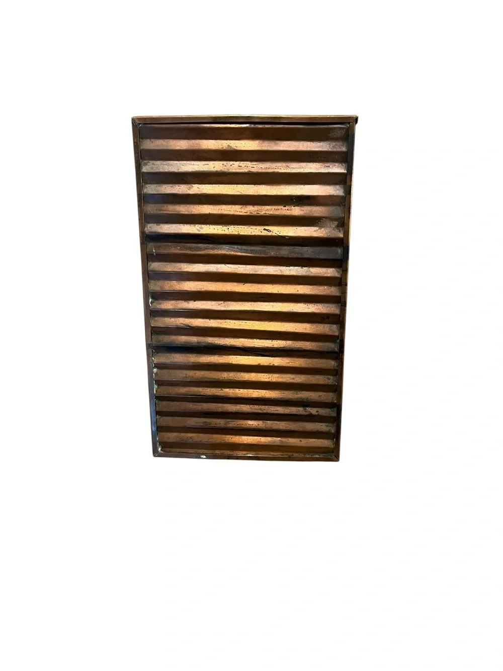 VTG Copper Storage Box Hinged Lid Latch Closure Brass Hardware Weathered Patina